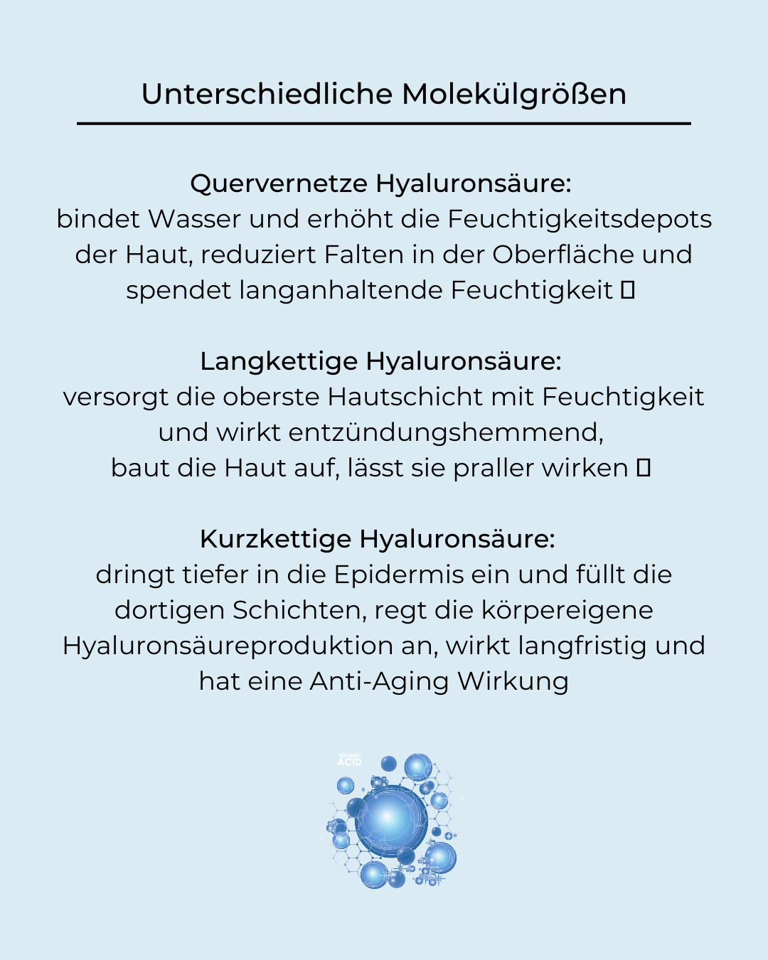 unterschiedliche hyaluronmoleküle yfy skincare