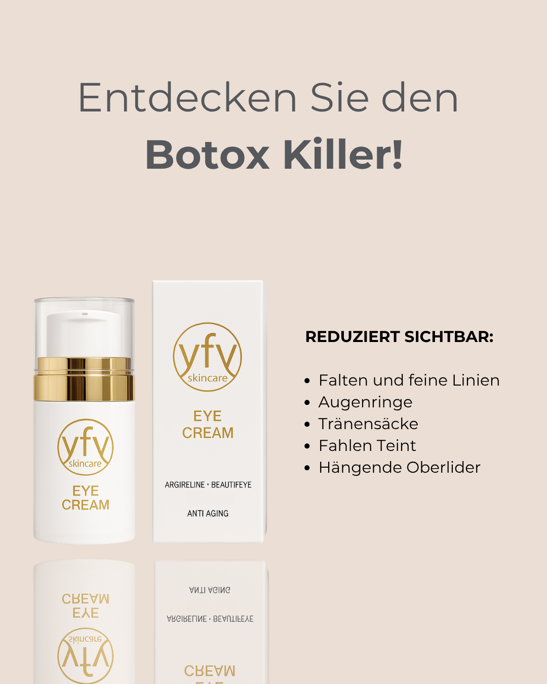 Eye cream with Argireline for visible wrinkle reduction